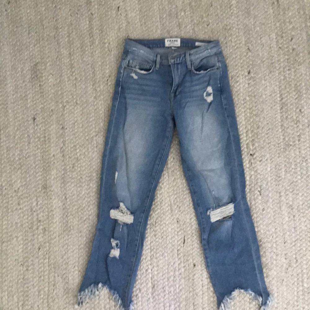 Frame Ripped Crop Jeans